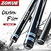 ZOKUE Fury AF Series Pool Cue Carbon Fiber Shaft Low Deflection 3/8 * 10 Joint 12.5mm Tip Length 58'' (147CM) Professional 1/2 Split Pool Cue Stick Billiards