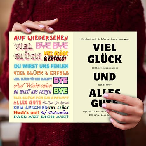 Yezirzax Abschiedskarte Kollegen A4 mit Umschlag, Abschiedsgeschenk Kollegen, Karte Abschied Kollege Jobwechsel, Klappkarte Abschied Kollegin, Ruhestand Karte