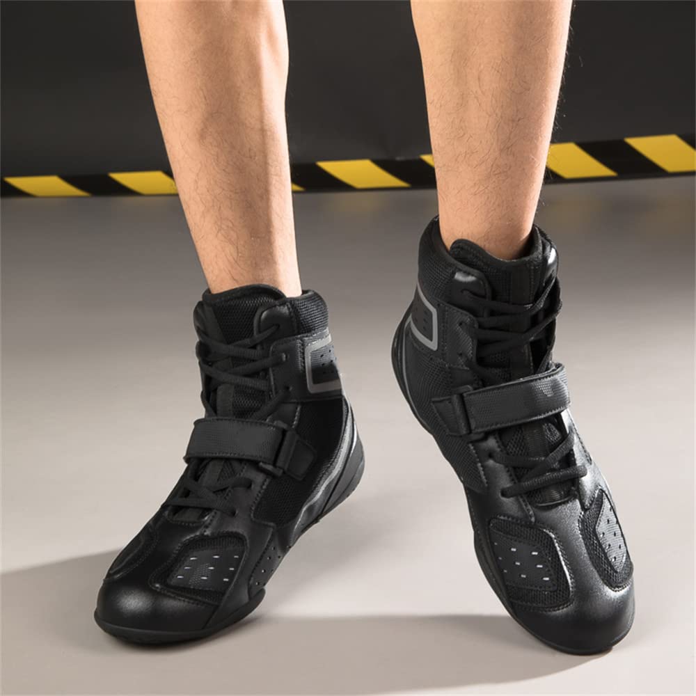 Zapatos de Boxeo para Hombres Zapatos de Lucha Profesional Zapatos de Entrenamiento Integral para Mujeres Botas de Boxeo para Fitness Negro EU 42