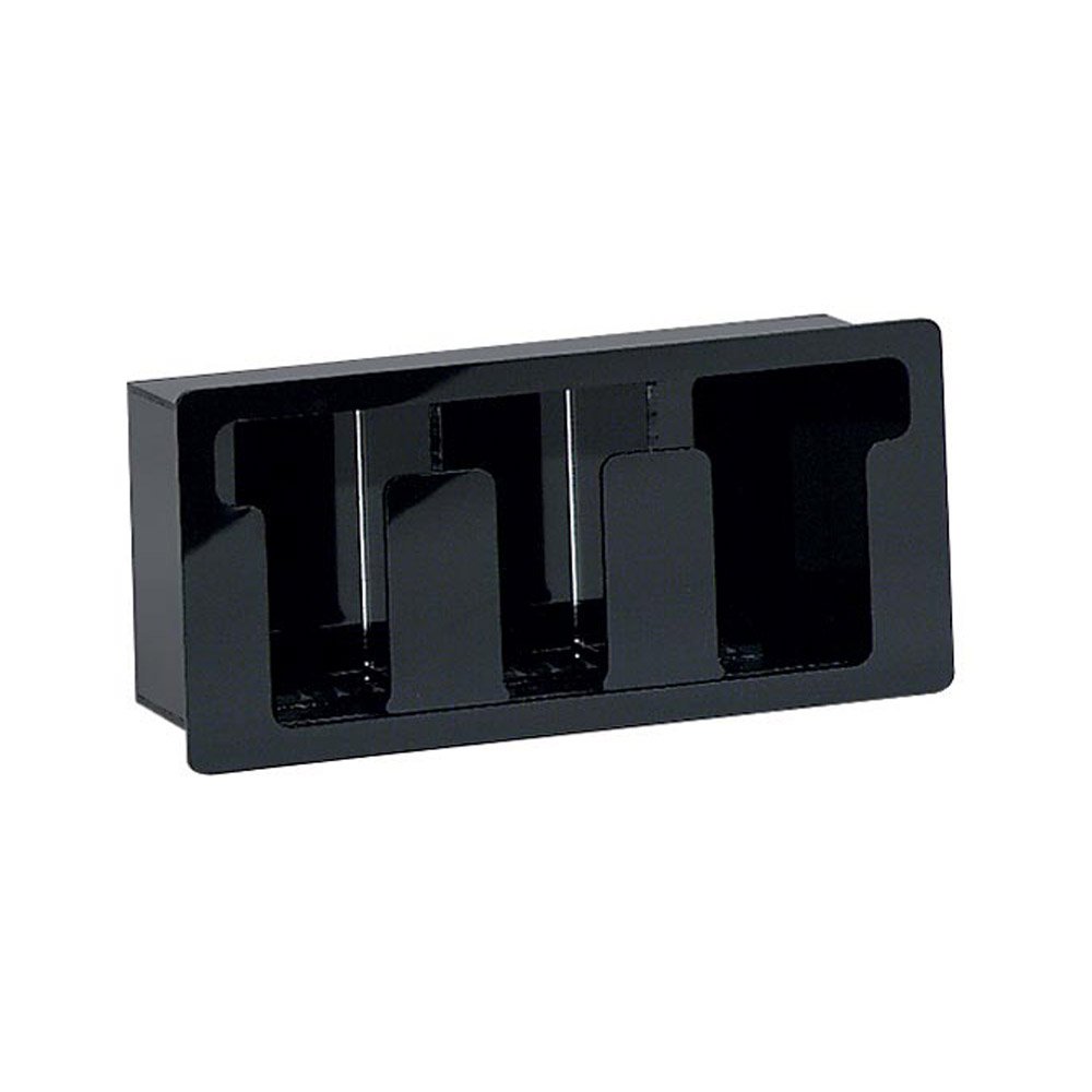Three Section Built-In lid Organizer by DISPENSE-RITE – Acrylic, Black, Model FML-3
