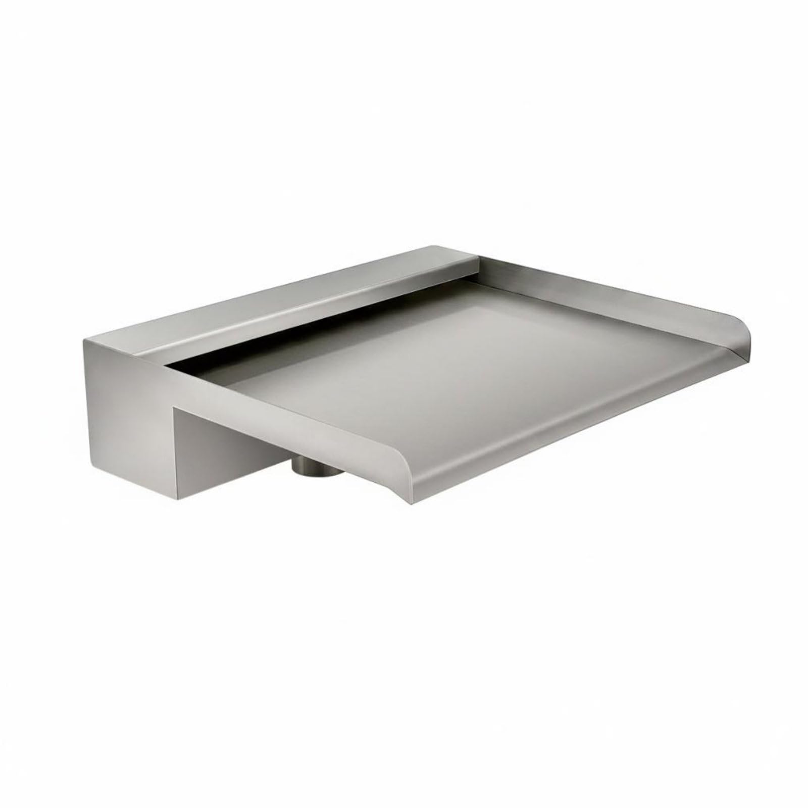 Long-Lasting Construction Pond Waterfall Outlet Rust Resistant Stainless Steel Waterfall Trough Waterproof Water Spout Customizable Length for Garden, Backyard, 30CM-image-41
