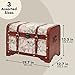 Set of 3 Small Wooden Storage Trunks and Chests, Living Room Décor Suitcases with Antique Map Print for Jewelry, Crafts, Pirate-Themed Home and Party Decorations (3 Sizes)