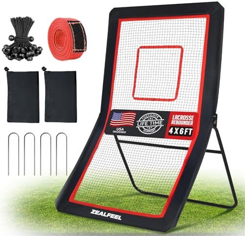 ZEALFEEL Lacrosse Rebounder, 4x7FT/4x6FT Lacrosse...