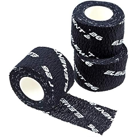 Element 26 Athletic Weight Lifting Tape - Premium Thumb and Finger Tape - Black Hook Grip Tape - Sticky and Stretchy Tape with Sweat Resistant Adhesive (3 Rolls - 1.5" Width, Black) Cover