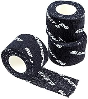 Element 26 Athletic Weight Lifting Tape - Premium Thumb and Finger Tape - Black Hook Grip Tape - Sticky and Stretchy Tape with Sweat Resistant Adhesive (3 Rolls - 1.5