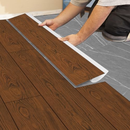 Adhesivo decorativo de imitación de madera de grano de madera, para cubrir paredes, muebles, encimeras, cocina, decoración (marrón, 10 piezas) B