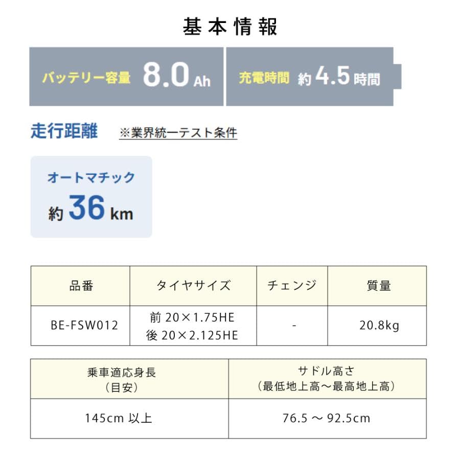 Amazon | パナソニック 電動アシスト自転車 SW 20インチ 8.0Ah 2025年