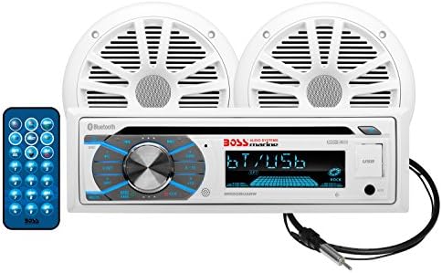 Pyle Marine Stereo Receiver – Single DIN, Bluetooth Ready, Hands-Free Calling, USB/AUX Input, Detachable Face