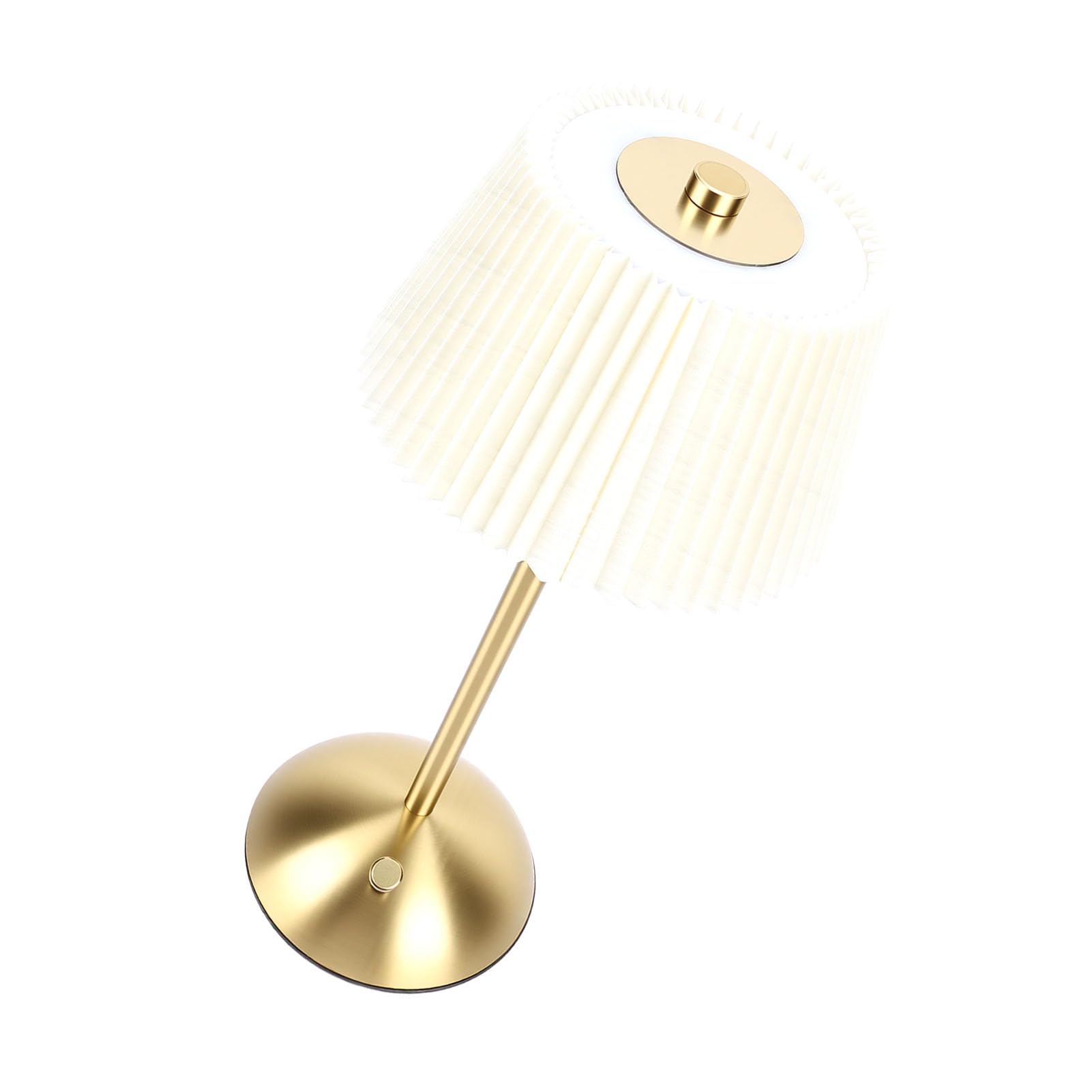 Plissee-Tischlampe, Kabellose Wiederaufladbare Nachttischlampe mit Touch-Steuerung für Schlafzimmer, Wohnzimmer und Heimbüro (Beige)