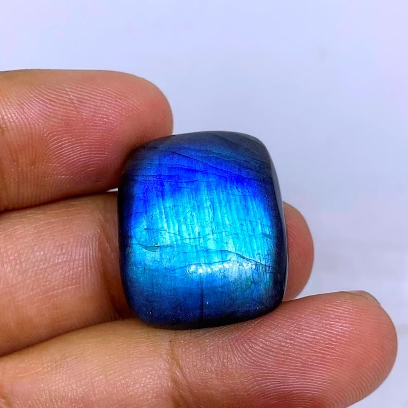 Labradorite naturelle 23x20x7mm pour fabrication bijoux DIY bague et collier