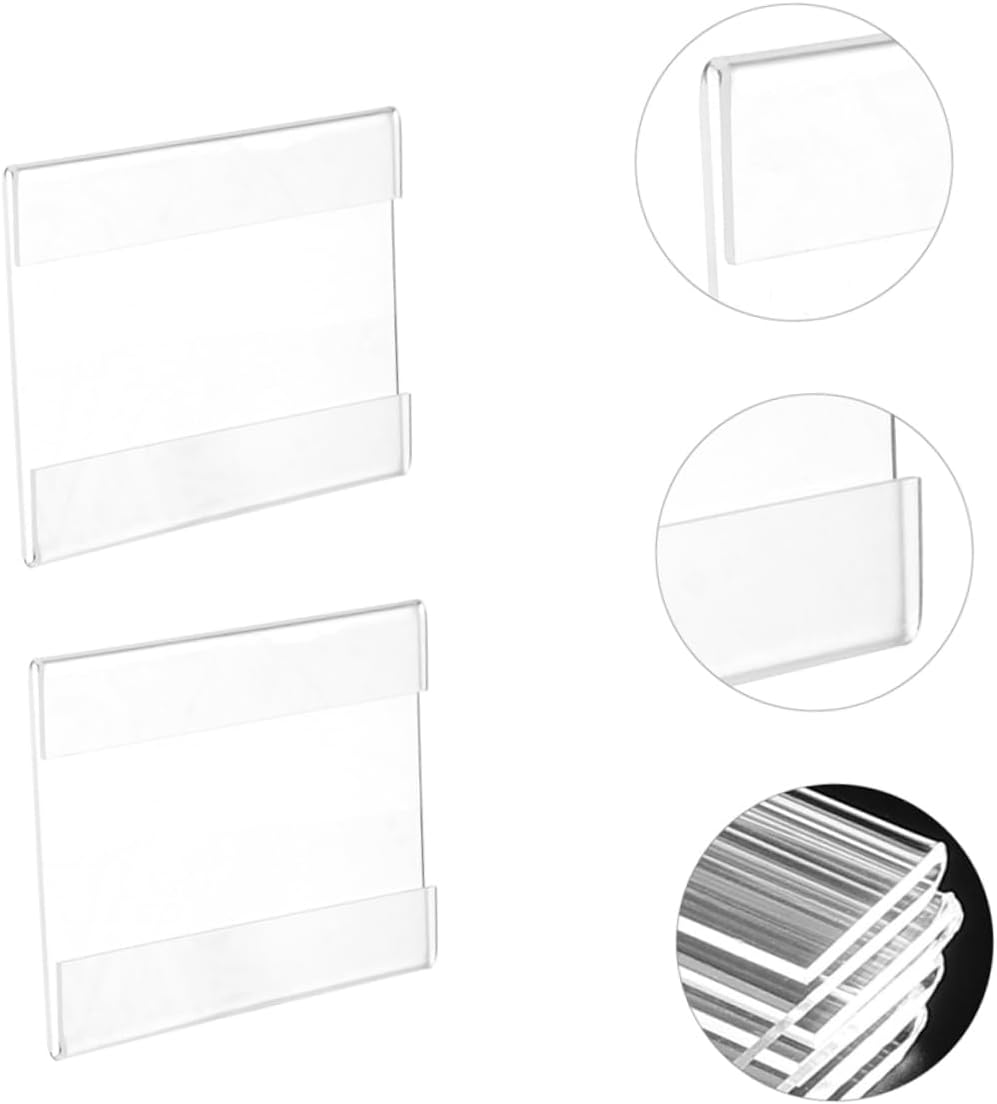 Gatuida 10Pcs Acrylic Price Tag Holders Clip Sign Display Stands for Restaurants Bakery Supermarkets Transparent Label Holders for Menus Cards and Price Tags