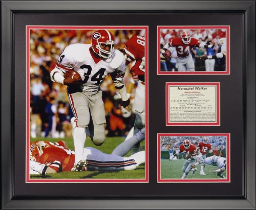 Photo Herschel Walker Géorgie cadre de collection haut de gamme en bois noir mat