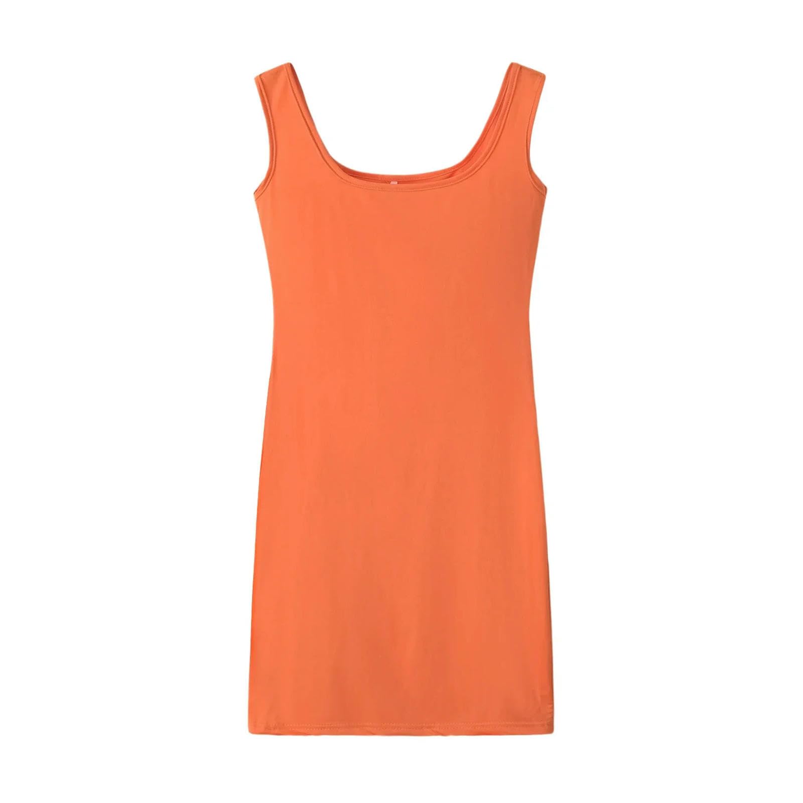 Robe d'été décontractée pour femmes grande taille XXL coloris orange éclatant