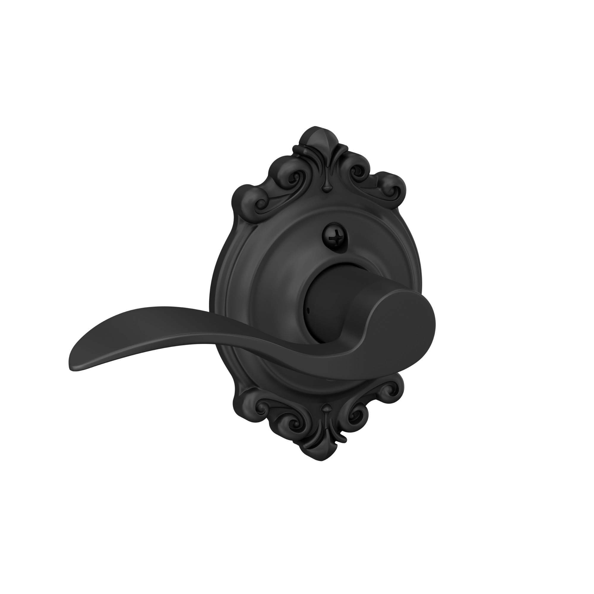 Schlage Accent Non-Turning Dummy Door Handle, Right Handed, Matte Black | Non-turning dummy lever door handle with no latch or lock, Decorative pull, One sided, Easy to install, Certified durability