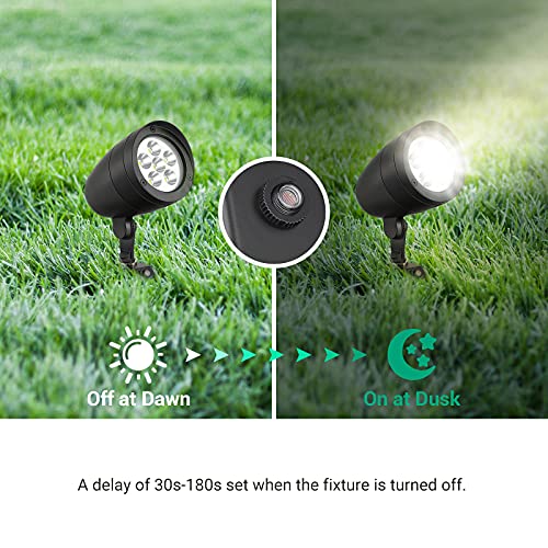 Edishine 22W Outdoor Led Bullet Spotlight With Light Sensor, 20°Focused Flag Pole Weatherproof Landscape Lighting, 2832Lm 3000K Flood Light For Wall Shrubbery Palm Trees, 120V, Ul Listed #TOP2