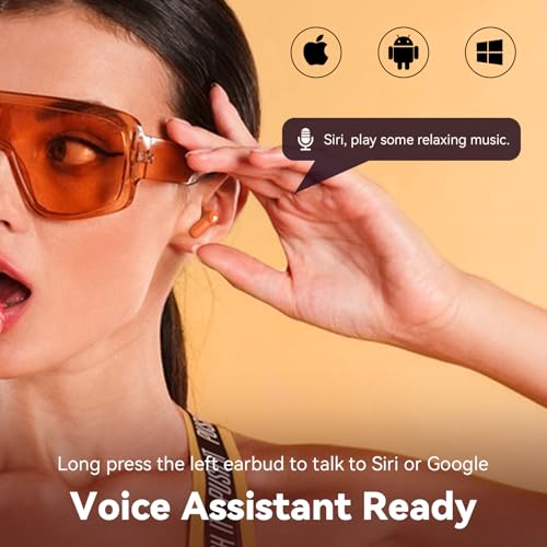 Image of ANCwear Orange Mini Purse Wireless Earbuds for Women and Teens, Citrus Cute Ear Buds with Handbag Charging Case, DIY Stickers, Bluetooth 5.3, 22H Battery Life, Dopamine Y2K Gift Earbuds for Girls