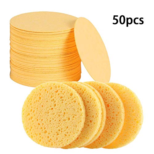 50 Piezas esponjas faciales celulosa Natural comprimida