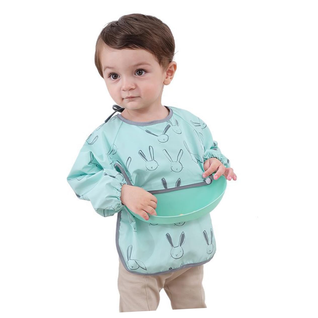 Abaodam 2 Set Bavaglino Grembiule Del Bambino Bambino Che Mangia Grembiule Manica Lunga Infantile Forniture Per Bambini Saliva Asciugamani Impermeabile Del