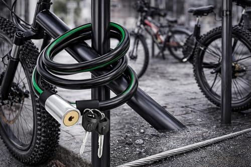 Image of Heavy Duty Steel Cable Lock - 50 cm Length, 5mm Thickness, Multipurpose Key Lock with 2 Keys - for Bikes, Cycles, Helmets, Scooters, Gates (Pack of 1)
