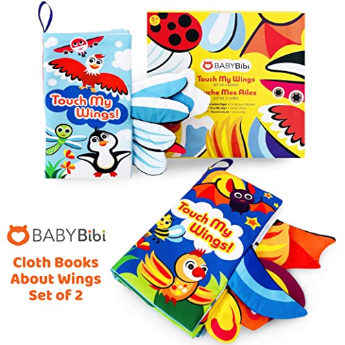 Soft Books for Babies & Cloth Books with Wings Set of 2 Crinkle Books