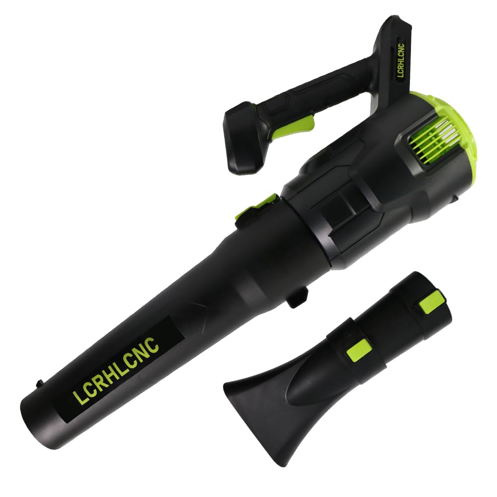 Soplador de hojas inalámbrico de 21 V con velocidad de viento de 340 CFM y 53 m/s, soplador de viento eléctrico de 3 velocidades para patio, potente para limpiar hojas húmedas, patio, garaje, limpieza