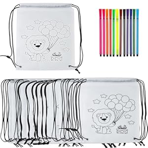 Qimeyu 15 Stück Stoffbeutel zum Bemalen Set