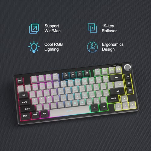 Image of MageGee Mini 60% Gaming Keyboard, RGB Backlit 75 Key Ultra-Compact Keyboard, TS75 Ergonomic Waterproof Mechanical Feeling Office Computer Keyboards for PC, MAC, PS4, Xbox ONE Gamer