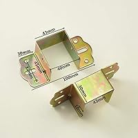 Vista 7 de Accesorios de riel de cama, bisagra de cama, herrajes para marco de cama, soportes de riel de cama de 1.6 pulgadas para conectar a madera, cabeceros