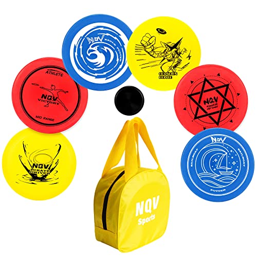 Nqv Disc Golf Set With Bag,Disc Golf Beginner Set,6 Pcs Flying Discs With Putters Drivers Mid Ranges+1 Disc Golf Bag For Beginners #TOP8