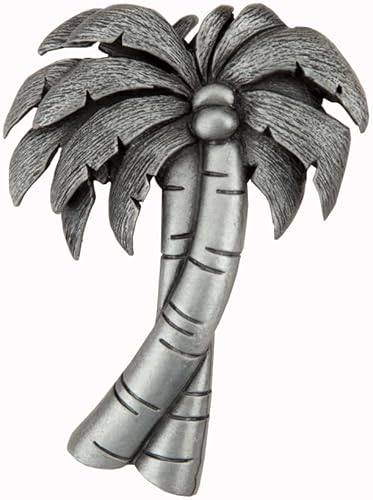Pomo de gabinete de palmera artesanal, peltre antiguo