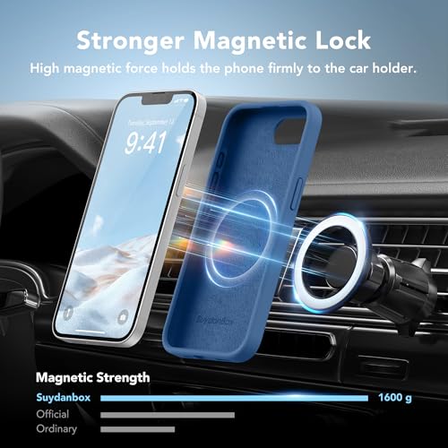 Image of Magnetic for iPhone 17e /iPhone 16e Case, Compatible with MagSafe, [Soft Anti-Scratch Microfiber Lining] Slim Silicone Shockproof Protective Phone Case for iPhone 17e /16e 6.1 inch, Lake Blue