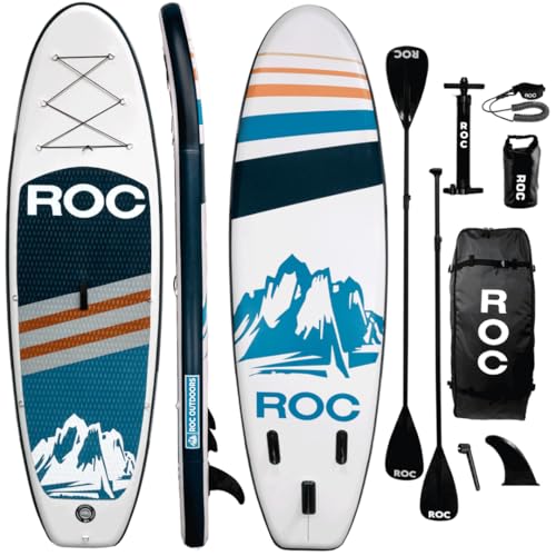 Image of Roc Inflatable Stand Up Paddle Board with Premium SUP Paddle Board Accessories, Wide Stable Design, Non-Slip Comfort Deck for Youth & Adults