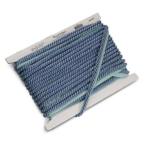 Trims By The Yard Emmerson 1/4" Twisted Lip Cord Trim, Blue (5 Yard Cut) #TOP2