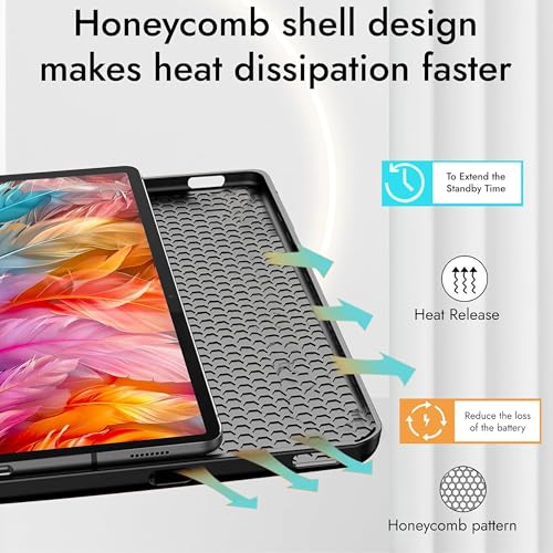 Image of TGK Case for Lenovo Idea Tab Pro 12.7 Inch 2025 TB-373FU TB-375FC Tablet Trifold Smart Stand Cover (Black)
