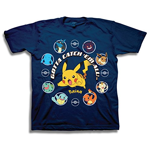 Pokemon Little Boys Gotta Catch Em All Short-Sleeved T-Shirt, Navy, 5/6