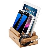 [page_title]-iCozzier® Mini Bambus Uhrenständer Universal Multi Geräte Ladestation und Kabel Organizer Ständer Dock für Apple Watch, iPhone, iPad, Samsung Note, Nexus, Samsung Tab, Smartphones, Tablets