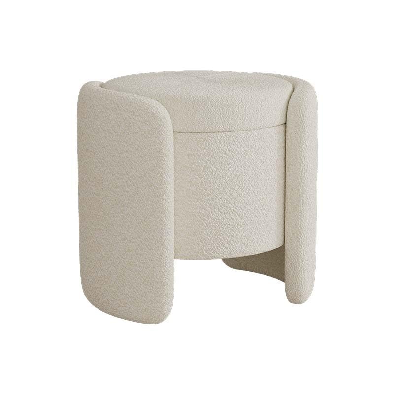 Banco otomano tapizado con compartimento de almacenamiento oculto, diseño redondo, marco de madera maciza, ideal para dormitorio, vestidor, sala de estar
