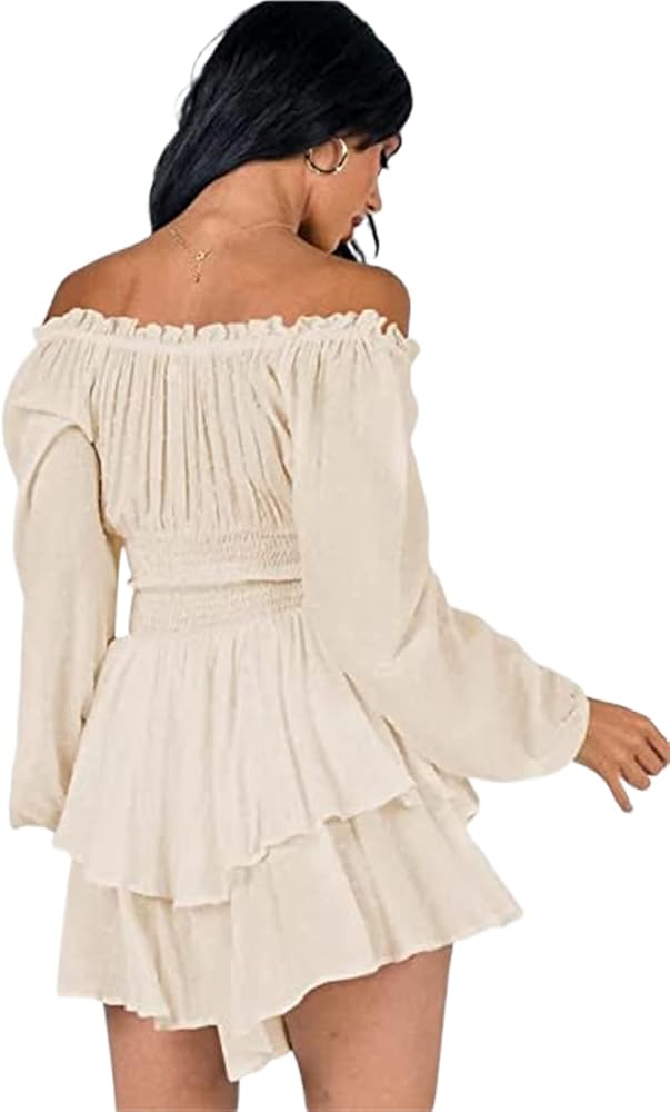 即日発送】ロゼミューズ off shoulder frills romper off shoulder