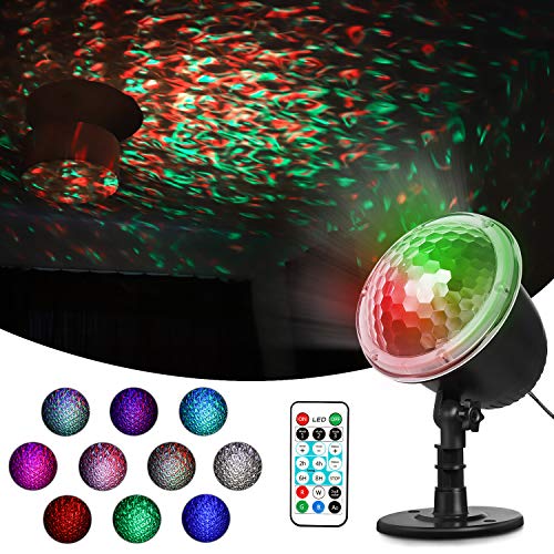 Sawpy Lampe Projecteur Projecteur Océan Lampe de projection étanche Projecteurs étanches avec motifs d'eau Lampe de projecteur pour intérieur ou extérieur, idéale pour les fêtes et les festivals
