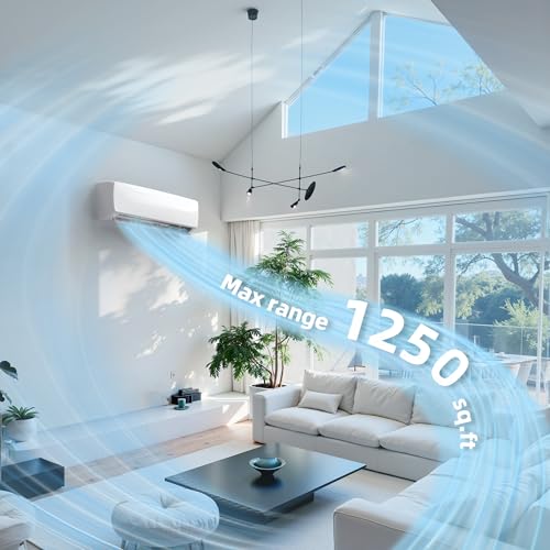 Image of Manastin 18000BTU Mini Split Air Conditioner & Heater with Inverter, 19 SEER2 230V Energy Saving AC Unit Cools Rooms up to 1250 Sq. Ft, Complete Installation Kit,White