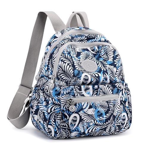 Image of Pealwel Mini Backpack Purse for Women,Small Nylon backpacks for Ladies Backpacks Women Anti Theft Travel Bag (Flower Flower)