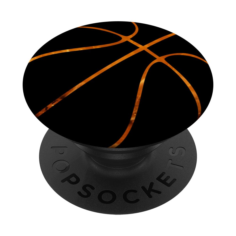 Black Basketball and fire Phone Grip for Men and Boys PopSockets Adhesive PopGrip