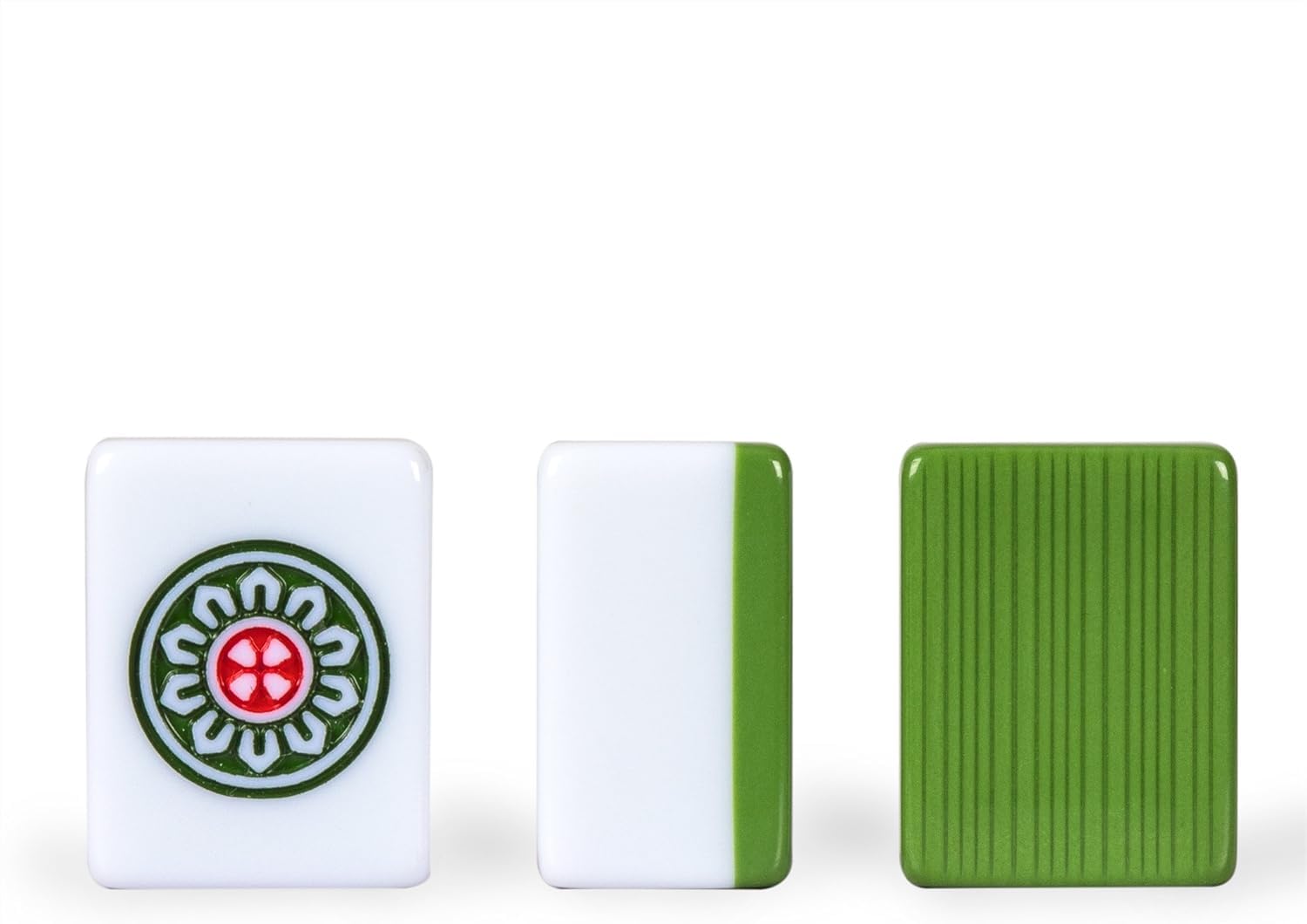 Zestaw do gry w chińskiego mahjonga Double Happiness - z 144 średniej wielkości płytkami - do gry w stylu chińskim(Green)