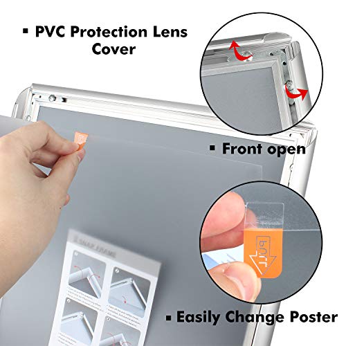 Yiyo Adjustable Pedestal Poster Sign Stand,8.5 X 11 Advertising Business Menu Sign Holder For Floor Standing With Aluminum Snap-Open Reusable Frame,Black (8.5 X 11) #TOP4