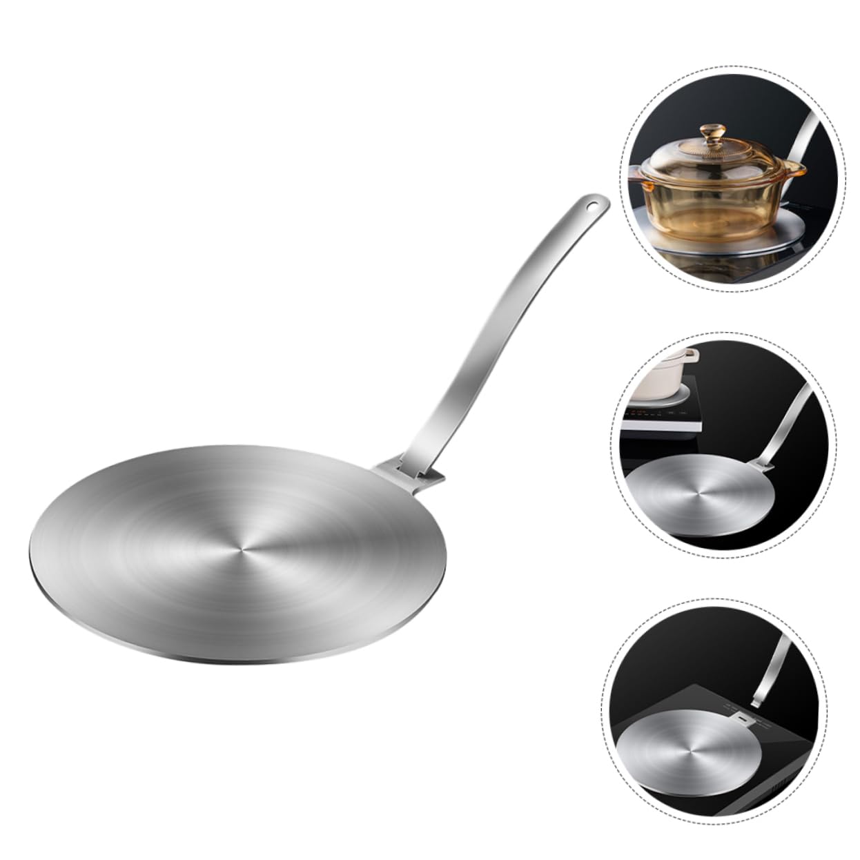 Cabilock Difusor de Calor de Cocina Manija Desmontable Adaptador de Gas Inducción Utensilio Prolongar Vida Útil de Sartenes