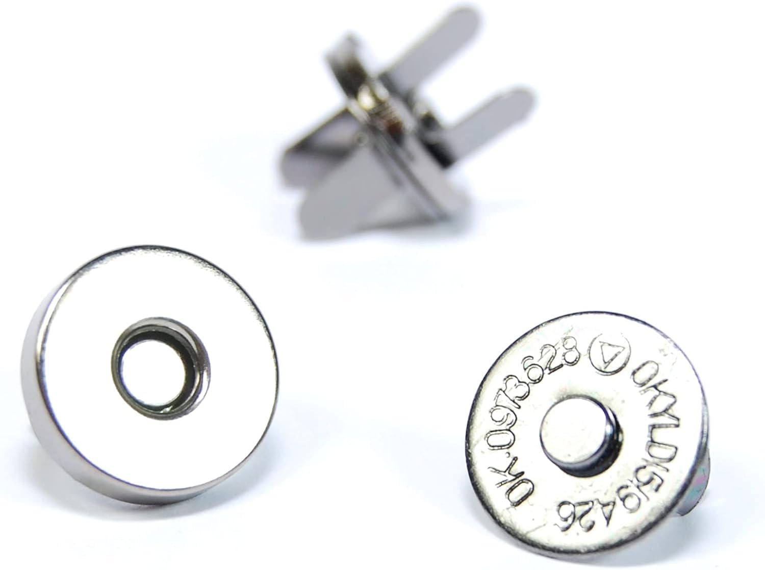 celloexpress Magnetic Snap Fasteners Closures & Buttons,Purse & Bag, Sewing Leather Findings (Pack of 10, 2mm x 14mm - Silver Strong Magnetic)