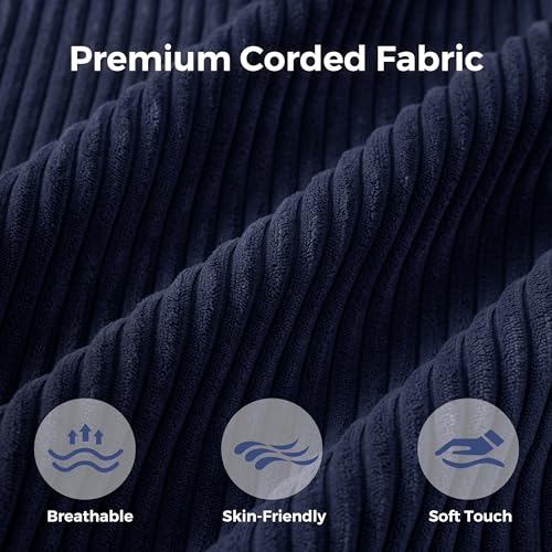 Image of MAXYOYO Modular Sectional Sofa with Loveseat and Ottoman, Flexible Combination Cloud Boneless Couch with Layered Cushion for Living Room, No Assembly Required, Navy