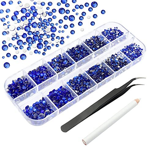 BISHENGYF 3000 Pièces Strass Ongle Nail Art, Mix Tailles Cristaux Diamant d'Ongle pour Décorations d'Ongles 3D avec Stylo de Cueillette de Strass et Pincette 04 Cover