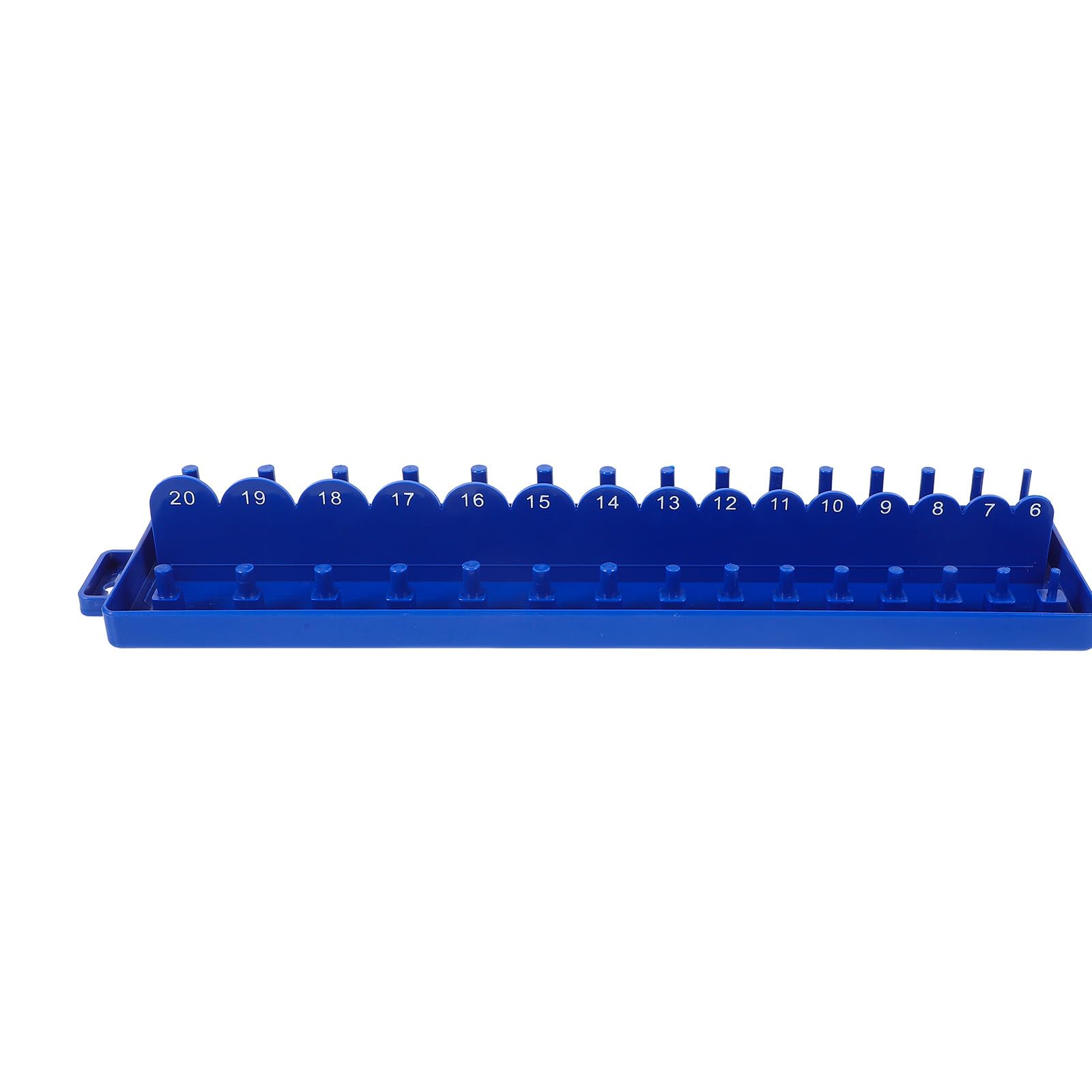 Organizador de enchufes de 3/8 en azul de PP para almacenamiento en taller