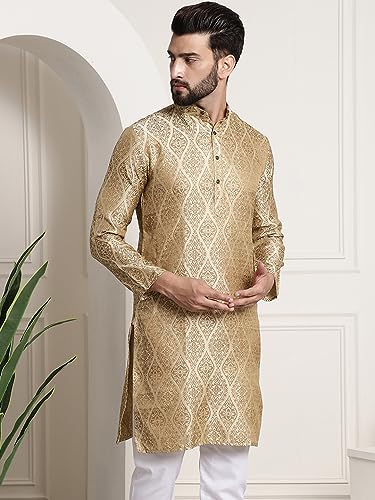 Image of SOJANYA (Since 1958 Men's Silk Blend Designer Long Kurta